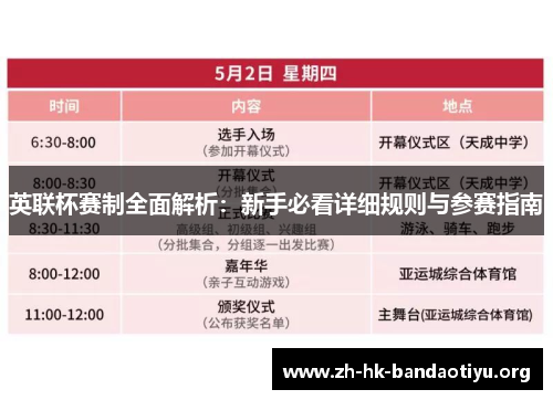 英联杯赛制全面解析：新手必看详细规则与参赛指南